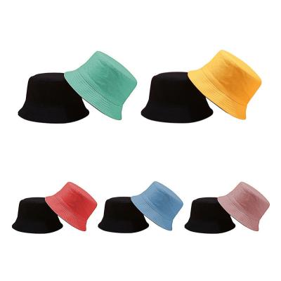 China Reversible Bucket Hats Sun Summer Double Side Plain Cotton Custom Logo Embroidery Designer Man Women Fisherman Bucket Males Bucket Hat for sale