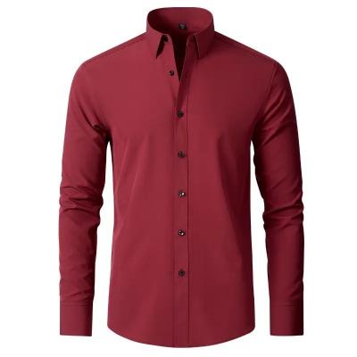 China                  Shirt Long Sleeve Elastic Business High-End Men′s Shirt Hot Selling Office Formal Style Men′s Long Sleeve Shirt              for sale