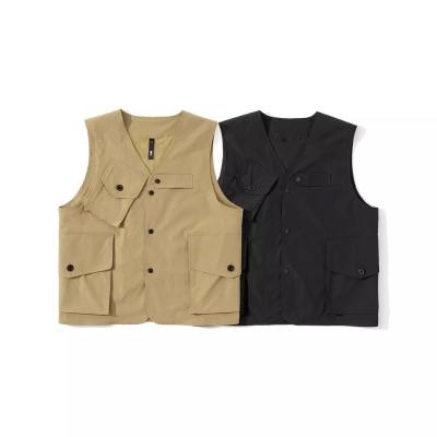 China                  Vintage Fall Fashion Multi Pocket Solid Casual Cargo Sleeveless Vest              for sale