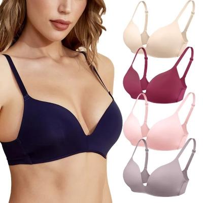 China                  Girls Push up Bras Wireless Brassiere Underwear Female Lingerie Solid Soft Silky Women Seamless Bras              for sale