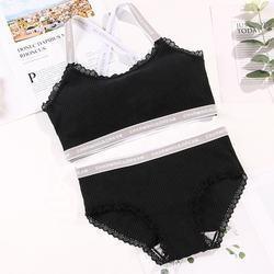 China                  Lace Bra Set Soft Cup Sports Ladies Bra Cotton Underwear Set              for sale