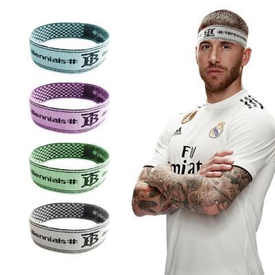 China Elastic Custom color logo and width knotted knot beaded headband sports for sale