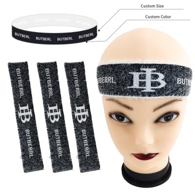 China wholesale elastic custom color logo and width men women mens sweatband black hairband sport headband for sale