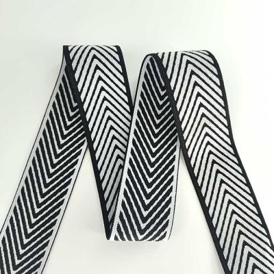 China Free Sample Elastic Herringbone Band Jacquard Elastic Band Elastic Waistband for Garments for sale