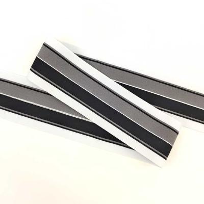 China Stripe Elastic Band Grey Black Elastic Webbing Fold Over Jacquard Elastic Band for Bag for sale