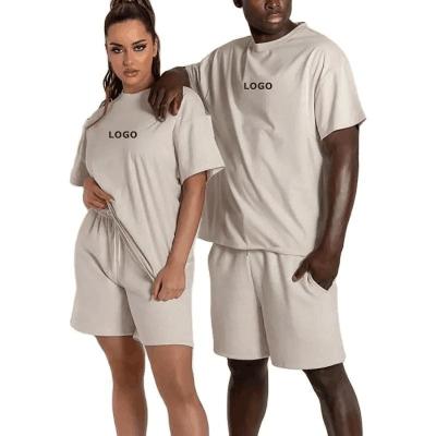 China                  Customized Women Summer 2 Piece Tracksuit Short Set Unisex Sweatsuit Printed Short Sleeve Summer Shorts T Shirt Set for Men              for sale