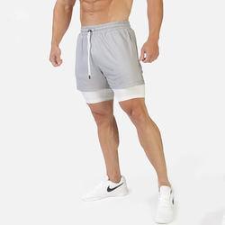 China                  Men 90 Polyester 10 Spandex Compressionh Quick Dry with Liner Training Running Short 2 in 1 Gym Shorts for Men              for sale