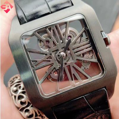 China High Quality Date 3a Classic Skeleton Automatic Square Automatic Mechanical Watch High Price Good Quality Watch For Men for sale