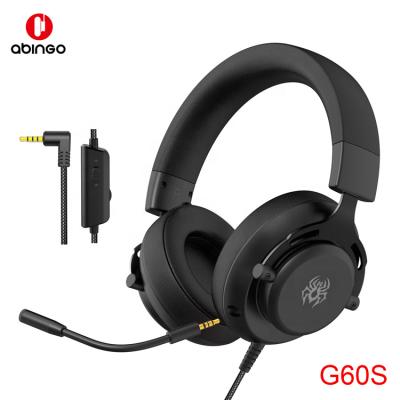 China Headband Wired Gaming Headset For PS4 PS5 Xbox One Over-Ear Microphone Abingo G60S Along Mobile Stereo Headphones 3D Headband for sale