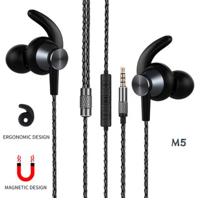 China Earbuds In Ear 3.5mm Interface Handsfree Mobile Phone Sport Running Earphone With M5 Magnetic Abingo Microphone for sale