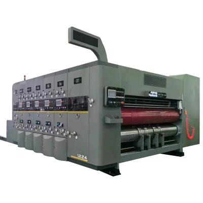 China Flexo Water Base Ink Printing Corrugated Box Printing Machine With Slotting Knife For Making Pizza Box for sale