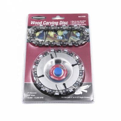 China 2-Stroke 22tooth 4inch Grinder Chain Cutting Wood Cutting Disc For Angle Grinder 5/8 Inch Center Hole for sale