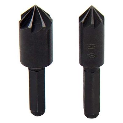 China 2pc Wood Drilling Carbon Steel Seven - Edge Cutters Chamfering Drilling Bits for sale