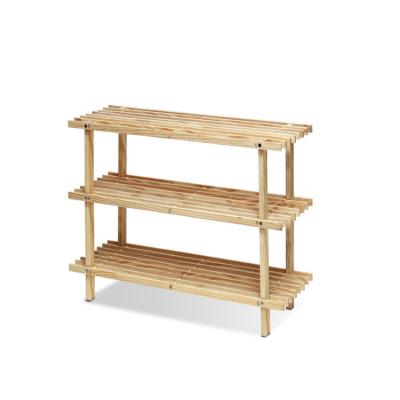 China Slatted Shoe Rack Pine Wood Fold Tiers (Other) Crafts Adjustable Modern Compact Design for sale