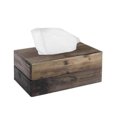 China Wholesale custom made minimalist wooden single tissue box soild tissue box for sale