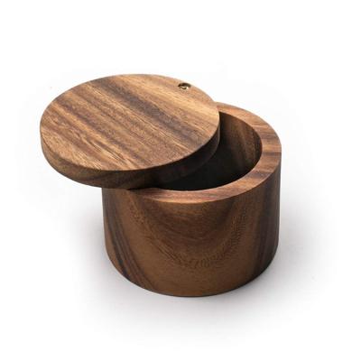 China Eco-Freindly Naturally Solid High Quality Gorgeous Acacia Wood Turn Lid Ring Luxury Box for sale