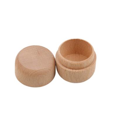 China Eco-Freindly Color DIY Natural Jewelry Craft Trinket Box Wooden Round Ring Box for sale