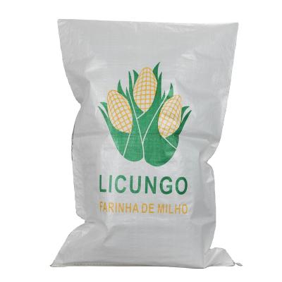 China 2021 recyclable new wholesale china pp laminated bag 50kg corn flour mazie flour woven liner woven bag for sale