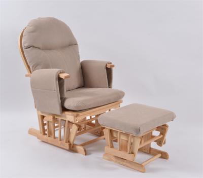 China Hot Selling Reclining Furniture Glider Chair With Stool Recliner Wood Frame Rocking Chair for sale