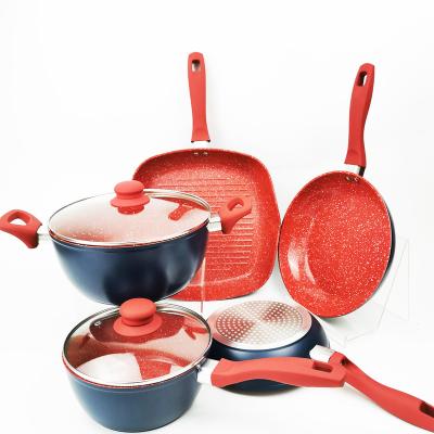 China Sustainable Household Cookware Set Cooker Non-stick Kitchen Cooking Wok Pan High Quality Induction Cookware for sale