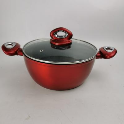 China Sustainable Nonstick Glass Lid Ceramic Coating Soup Pot Heat Resistant Household Casserole Cooking Cookware for sale