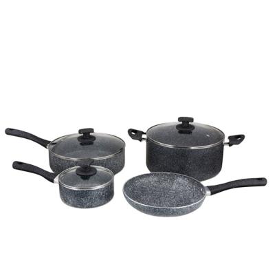 China Durable Aluminum Press Body Upright Cookware Set 4pcs Casserole Sauce Pot for sale