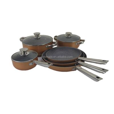 China Non Stick Non-Stick Press Stick Coating Casserole Set 7pcs Non Stick Aluminum Cookware Set for sale