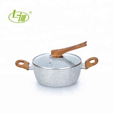 China Sustainable High Quality Forged Aluminum Nonstick 3.5QT Sauce Pot With Ceramic Granite Coating for sale