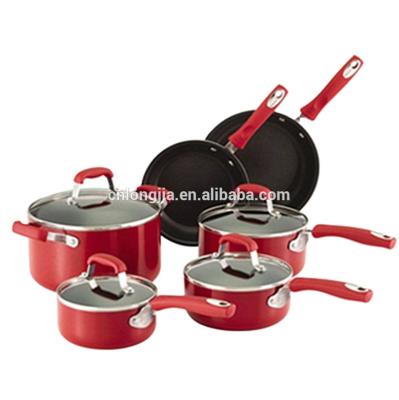 China 4pcs viable press aluminum pots/nonstick sauce pot/24cm cassrole/28cm cookware set/24cm wok/16cm deep fry pan for sale