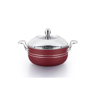 China Stainless Steel Viable Cut Text Line Aluminum Press Sauce Pot 24cm for sale