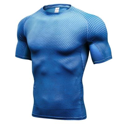 China 2021 Summer Breathable High Quality Men Training Short Sleeve Fitness Tops Clothing Sportswear for sale