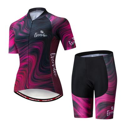 China Breathable Men Women Cycling Jersey Set Shorts Female Breathable Bicycle Clothes Cycling Jersey Suit for sale