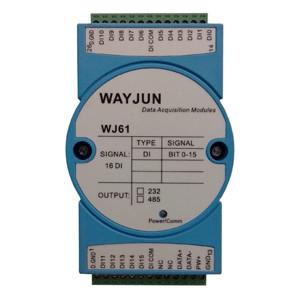 China WAYJUN WJ61 Serie 16-ch DI isoliertes digitales Signal zum RS485/232 Modul,Schlankes Kunststoffgehäuse mit integrierter 35mm DIN zu verkaufen