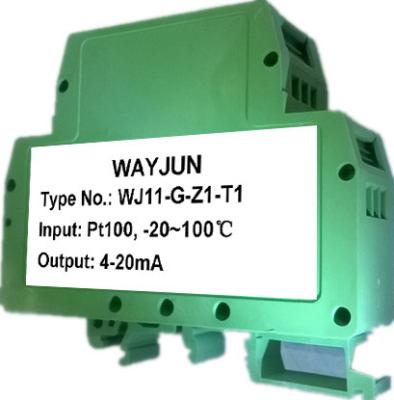 China WAYJUN 3000V isolation two wire 4-20mA loop powered RTD temperature signal transmitter DIN35 signal converter for sale