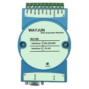 China WAYJUN Modbus RTU to TCP , RS232/485 to Ethernet Module,blue Support AUTO MDI / MDIX DIN35 for sale