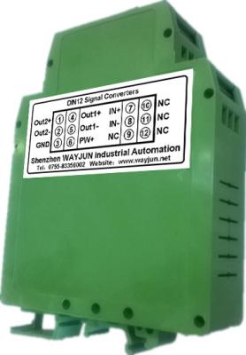 China WAYJUN 3000VDC isolation DC current/voltage Conditioners(two in two out) Green DIN35 signal converter for sale