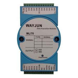 China WJ70-Serie Schalter-Signalinput Relais-Ausgang, RS485/232 Fernmodul blau Datenerfassungsmodul I/O DIN35 zu verkaufen