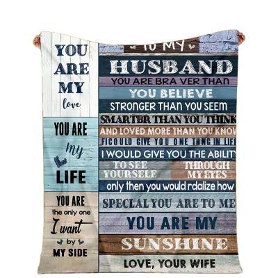 China Hospital Hotel Home Love To My Daughter/Son/Wife/Husband Warm Winter Thicken Blanket Letter 3D Print Blankets On Bed Sofa Bedroom Best Gift for sale