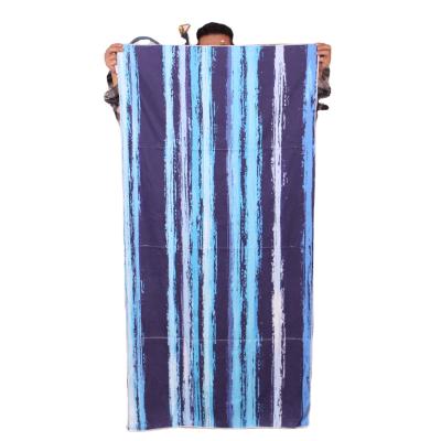 China Viable Customized Wholesale Digital Sublimation Printing Striped Sand Quick-drying Swimming Pool Microfiber Free Beach Towel for sale