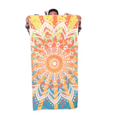 China Custom Designed Viable Custom Logo Sublimated Print Micro Fiber Tropical Quick Dry Beach Towels Compact Light Weight 2 Buyers for sale