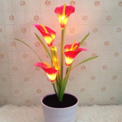 China PVC tips 3, 57cm the head of artificial calla lily flower, 3 LED light for sale