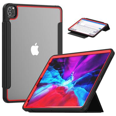 China iPad Pro 12.9 inch 2018 2020 Anti-knock Flip PU Defender Leather Case Built in Screen Protector for sale