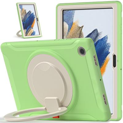 China Popular For Samsung Galaxy Tab A8 10.5 X200 X205 New Colors Rugged Rotating Grip Holder Stand Tablet Case Kids Hybrid Shockproof TPU for sale