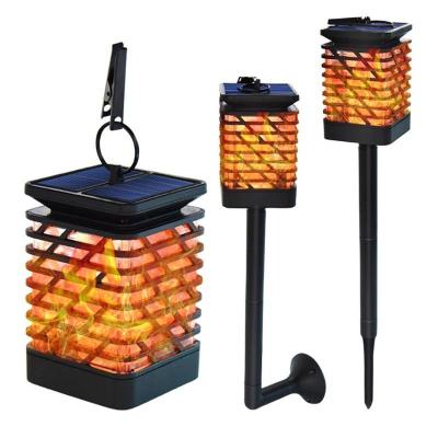 China Solar Powered Pluggable Plastic Waterproof Fence Garden Outdoor Lighting Garden Flame Torch Lamp 12 LED Light Control Lawn Yard Fence for sale