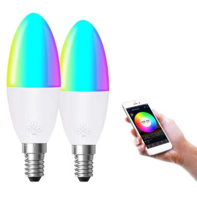 China NEW Smart Hotel WiFi LED Light Bulb 6W RGB E14/E10/E27/B22 Color Changing Bulb Voice App Control Remote Works With Alexa Google Home for sale