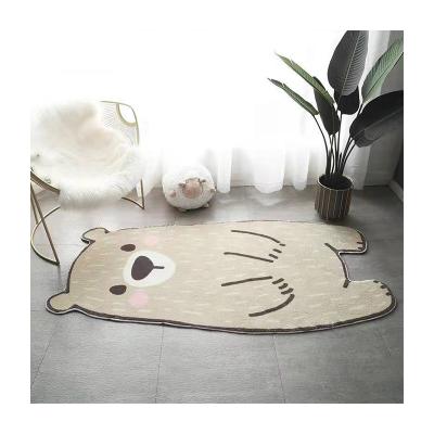 China Cartoon Washable Irregular Baby Rug Blanket Shape Bear Cartoon Play Crawling Mat For Kids Room Bedside Fashion Home Floor Non-slip Rug for sale