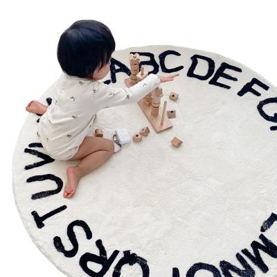 China Washable Nordic Educational Newborn Game Mats Children ABC 26 Alphabet Baby Letters Crawling Blanket Around Mat for sale