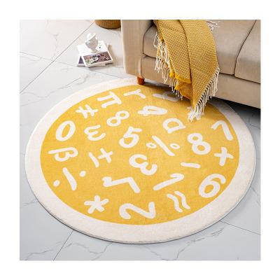 China Washable Plush Baby Play Mats Kids Round Crawling Floor Blanket Baby Bedding Infant Kids Carpet Early Education Play Blanket Pad for sale