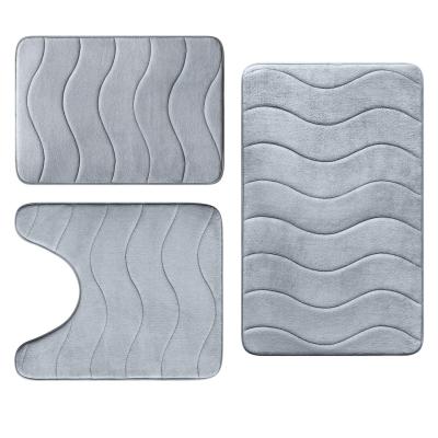 China Durable Solid Absorbent Slow Rebound Memory Cotton Bathroom Rugs Non-Slip Bathroom Mats Rugs for sale