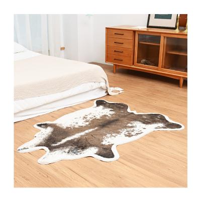 China Non-slip Soft Fluffy Faux Fur Rug Imitation Cow Printed Cute Animal Skins Area Rug Faux Fur Cowhide Blankets for sale